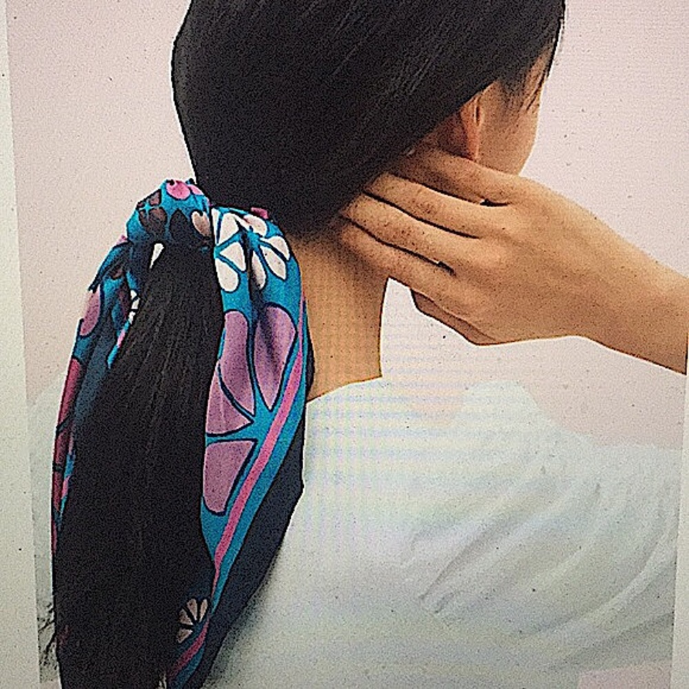 ♠️KATE SPADE - CLOVER PATCHWORK HAIR TIE (NWT) - Picture 7 of 9